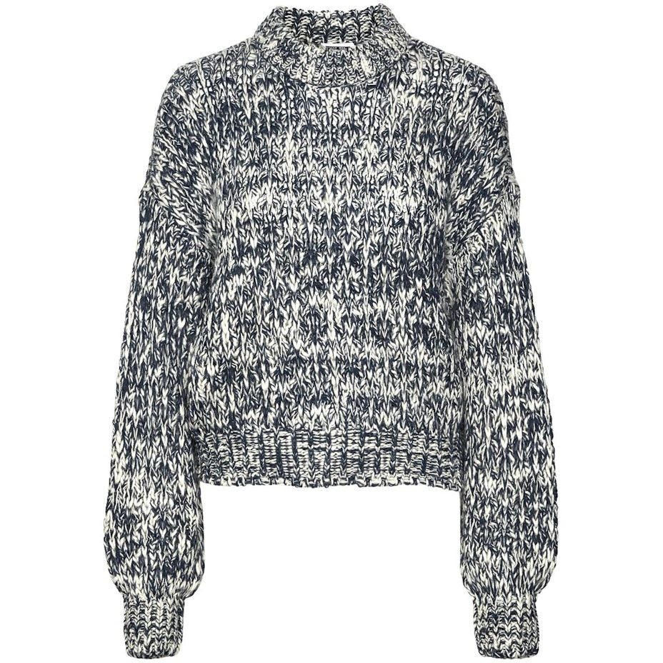 NOISY MAY Megztinis moterims, Mėlyna, NMSPECKLE L/S O-NECK 1