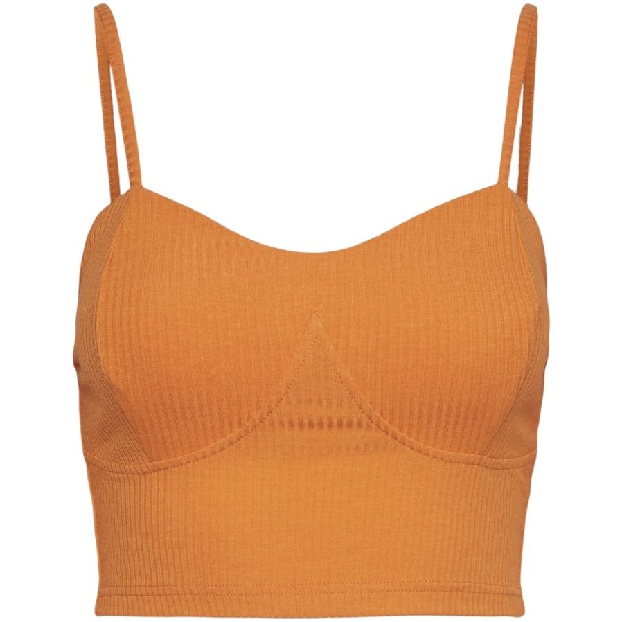 NOISY MAY Palaidinės moterims, Oranžinė, NMADELE S/L CROP TOP