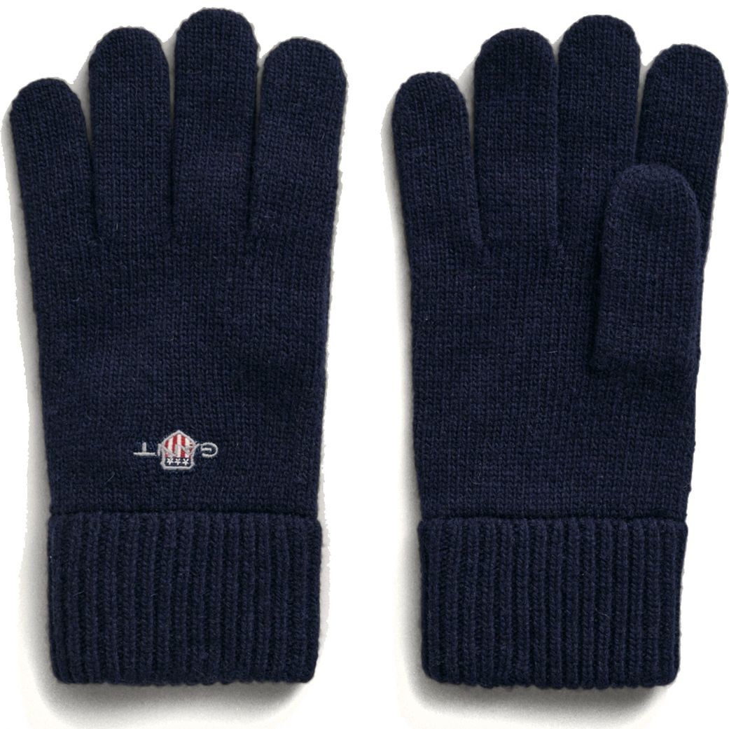 GANT Pirštuotos pirštinės vyrams, Mėlyna, Shield wool gloves