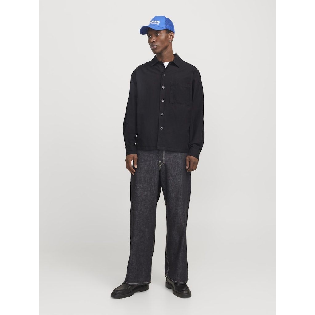 JACK & JONES Lengva striukė vyrams, Juoda, Urban edge overshirt 7