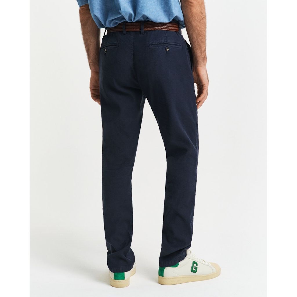 GANT Kelnės vyrams, Mėlyna, Slim cot/linen chinos 3