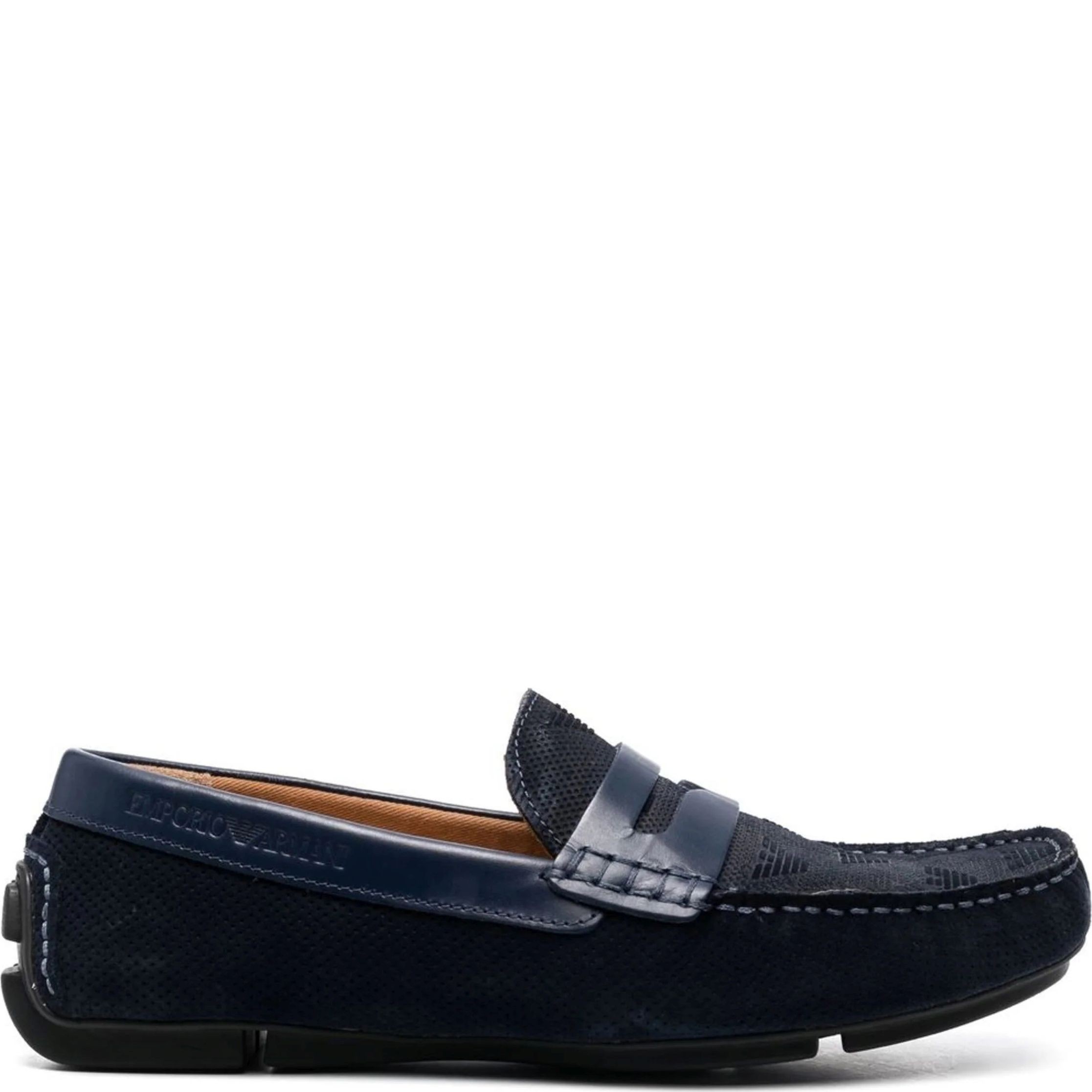 EMPORIO ARMANI Mokasinai vyrams, Mėlyna, Driver shoe 2