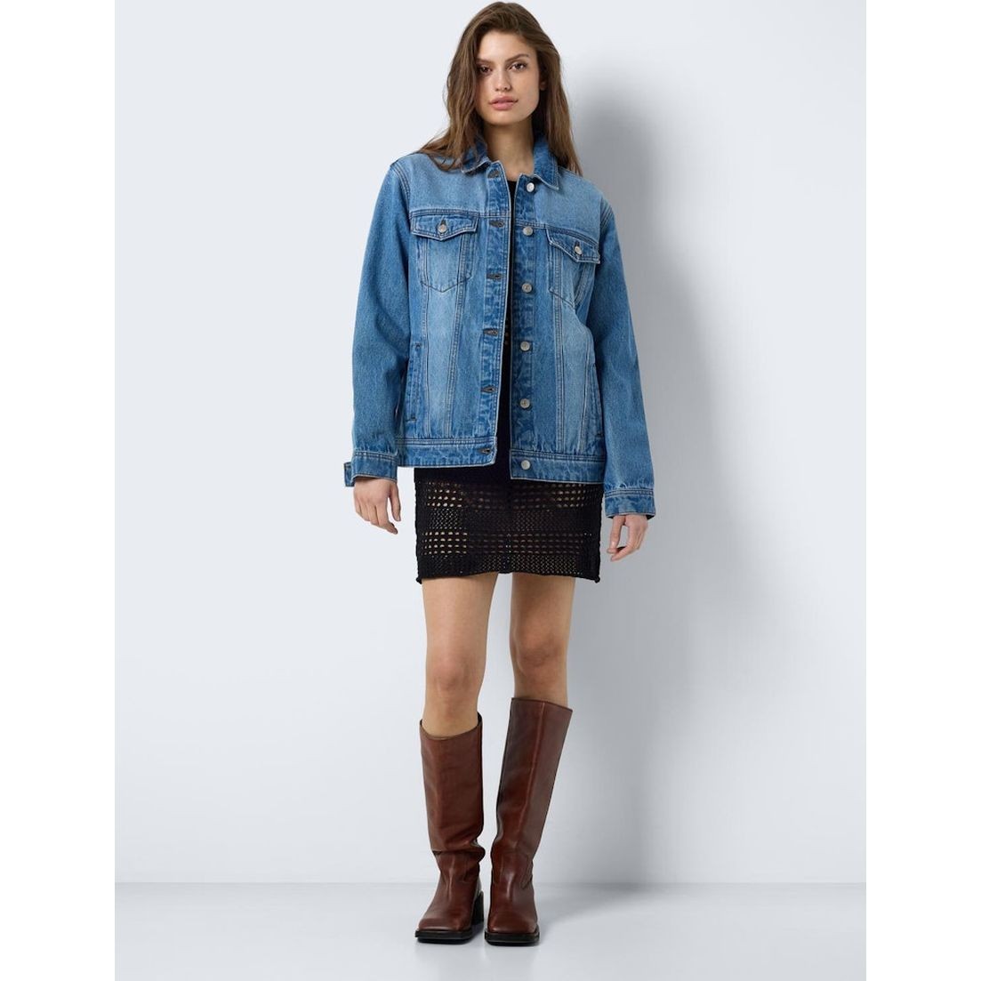 NOISY MAY Striukė moterims, Mėlyna, NMOLE L/S DENIM 3