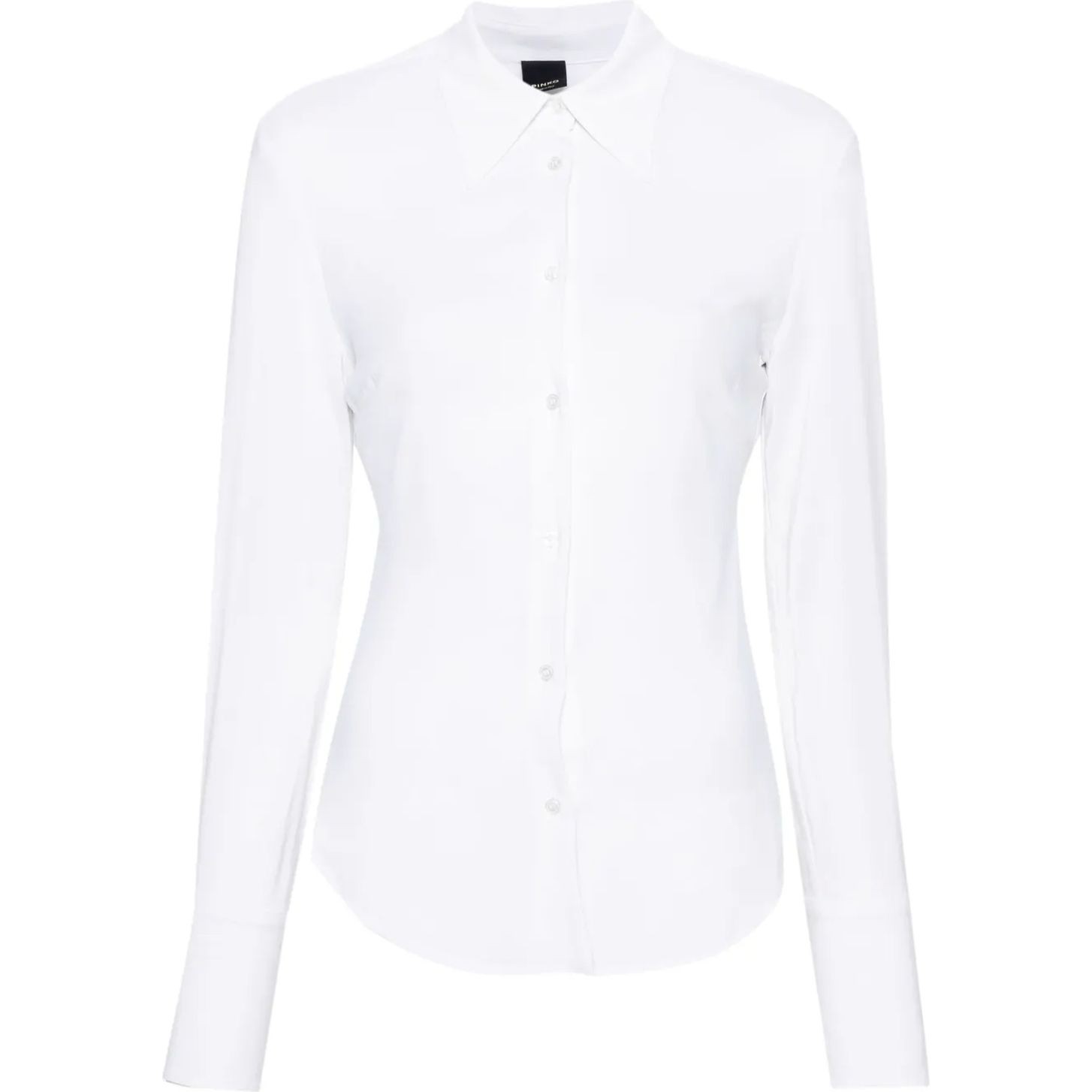PINKO Marškiniai ilgomis rankovėmis moterims, Balta, Spread-collar semi-sheer shirt