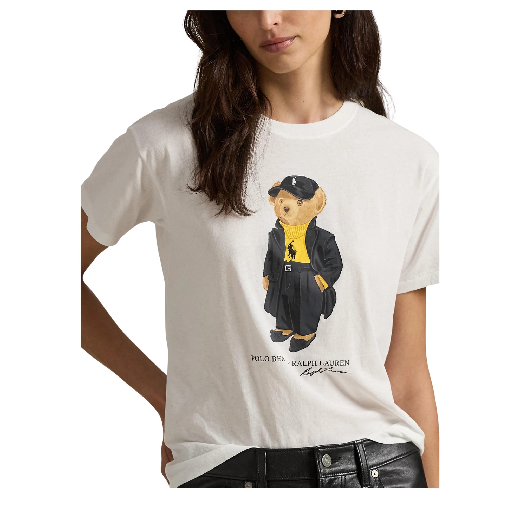 POLO RALPH LAUREN Marškinėliai trump. rankovėmis moterims, Balta, Knit t shirt 2