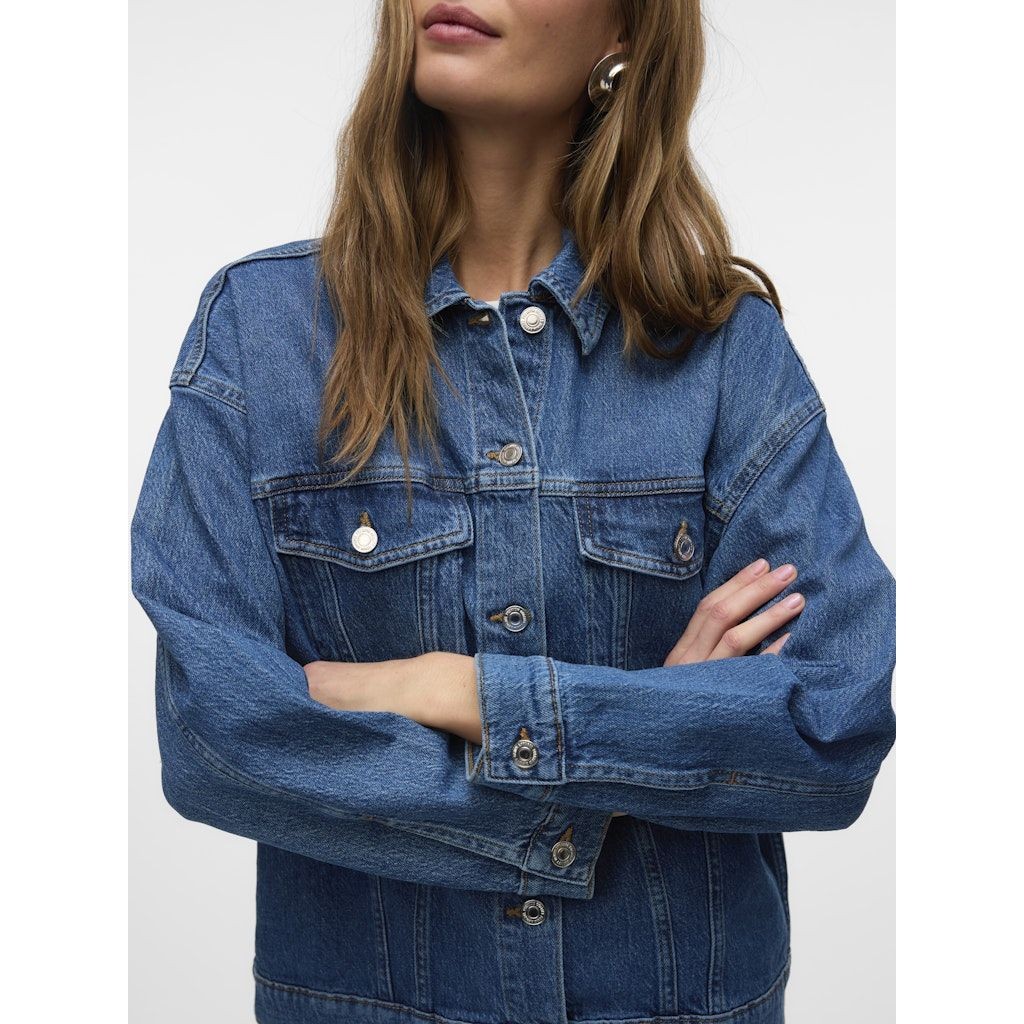 VERO MODA Striukė moterims, Mėlyna, Tessa oversize denim jacket 7