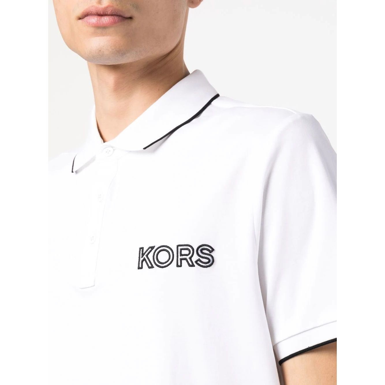 MICHAEL KORS Polo marškiniai trumpos rank. vyrams, Balta, Chest logo tipped polo 4