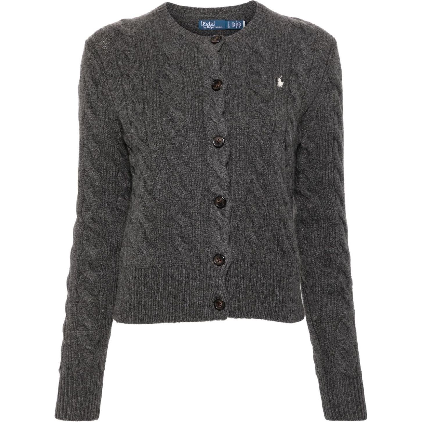 POLO RALPH LAUREN Kardiganas moterims, Pilka, Long sleeve cardigan