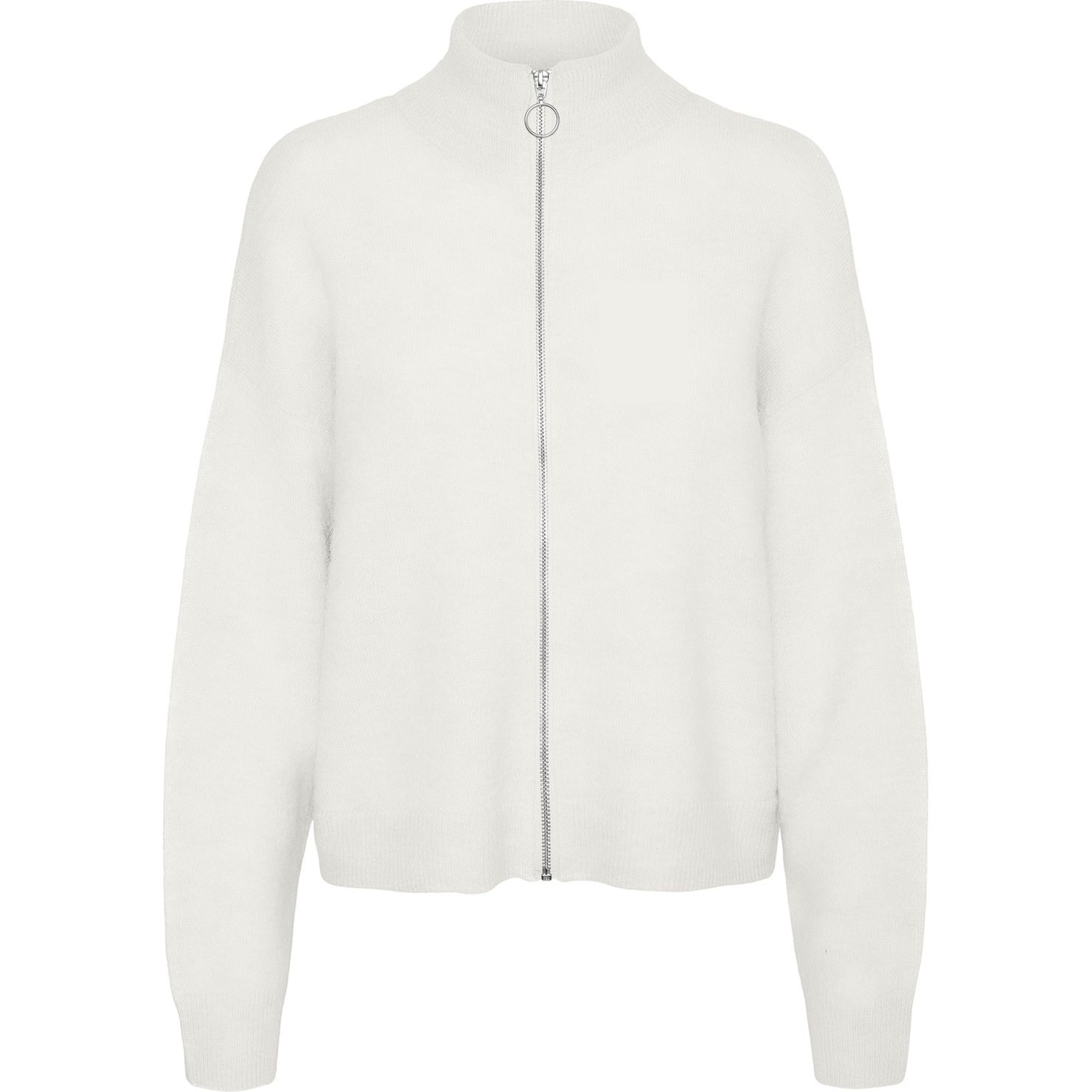 VERO MODA Kardiganas moterims, Balta, Palma highneck zip cardigan