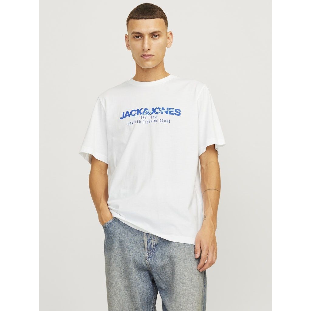 JACK & JONES Marškinėliai vyrams, Balta, Alvis tee 6