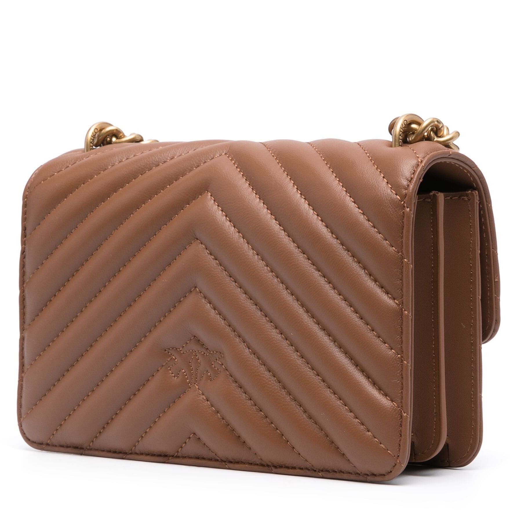 PINKO Rankinė per petį moterims, Ruda, Love one mini crossbody bag 2