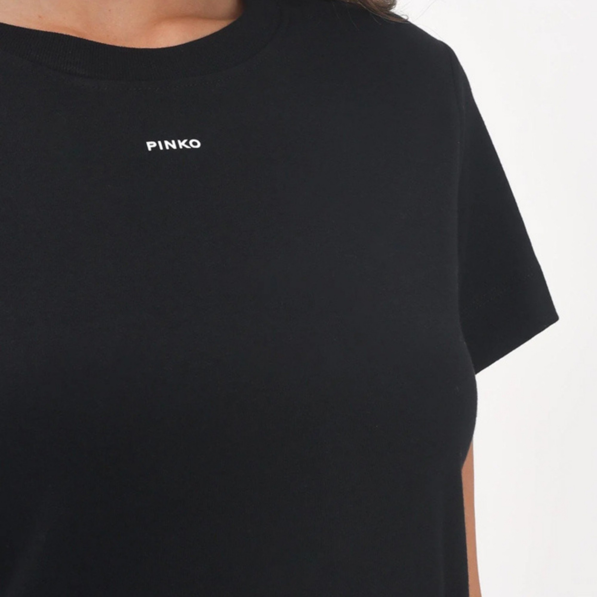 PINKO Marškinėliai trump. rankovėmis moterims, Juoda, Basico t-shirt 3