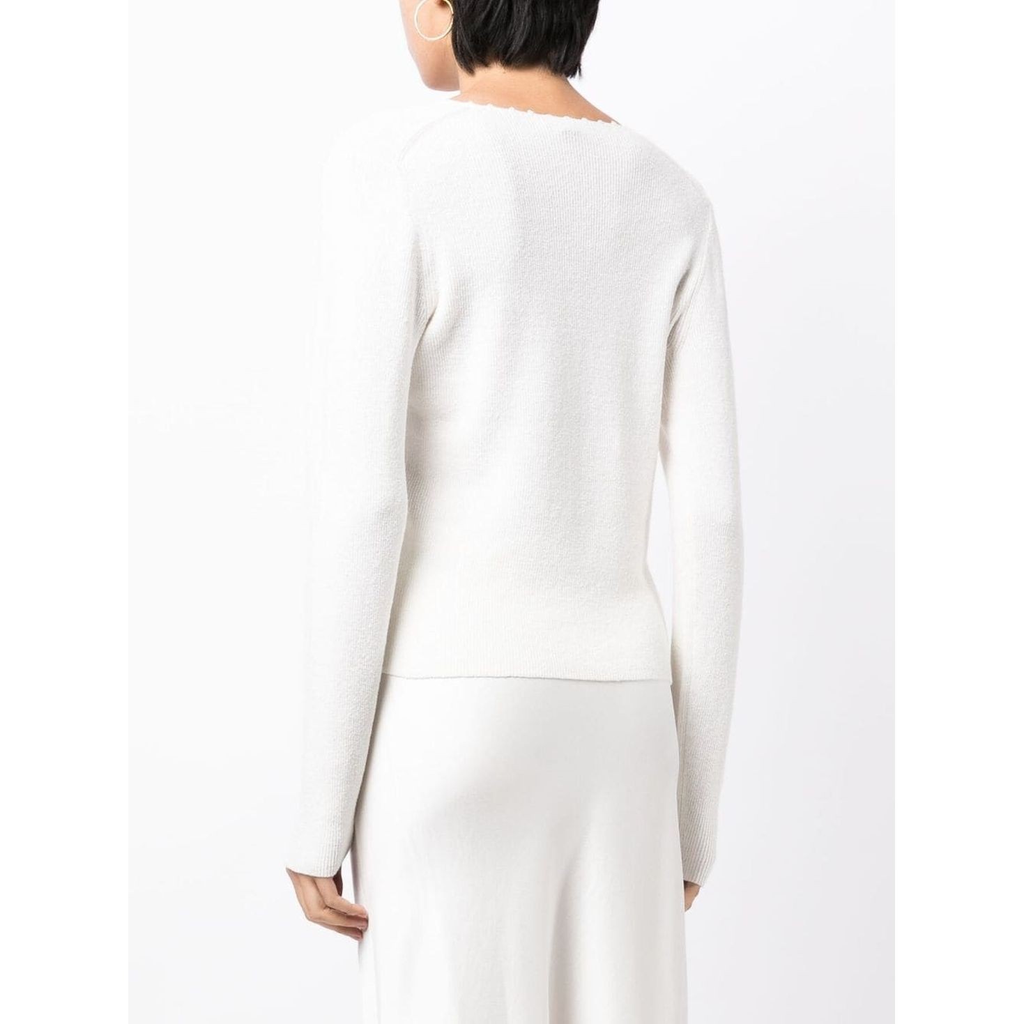 VINCE Kardiganas moterims, Balta, Crochet trim cardigan 4