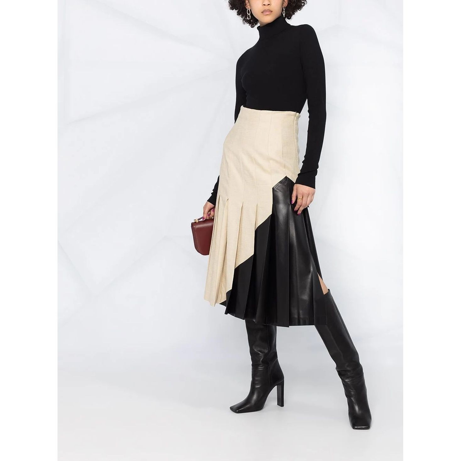 JOSEPH Megztinis moterims, Juoda, Turtle neck sweater 4