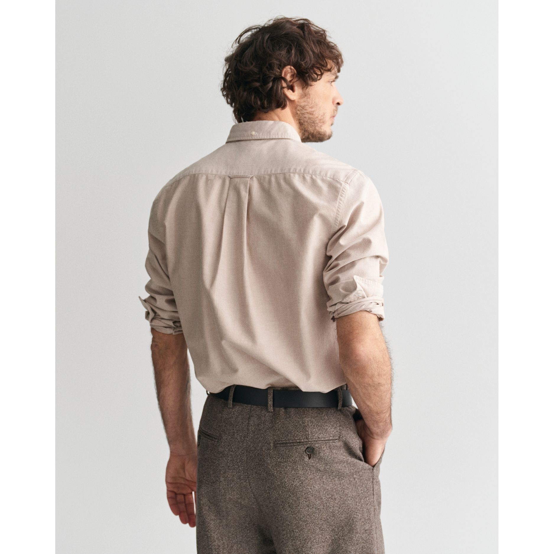 GANT Marškiniai ilgomis rankovėmis vyrams, Chaki, reg classic oxford shirt 3