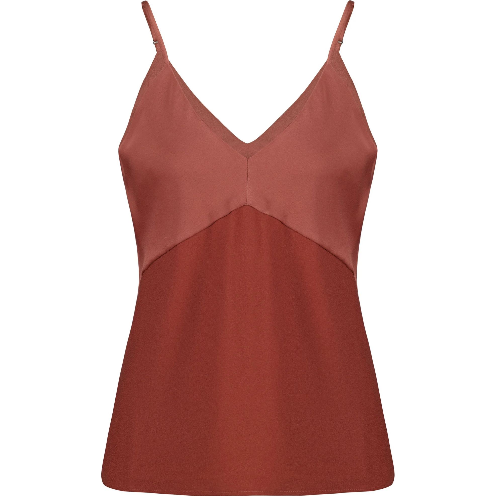 DKNY Marškiniai be rankovių moterims, Ruda, Mix media tank 1