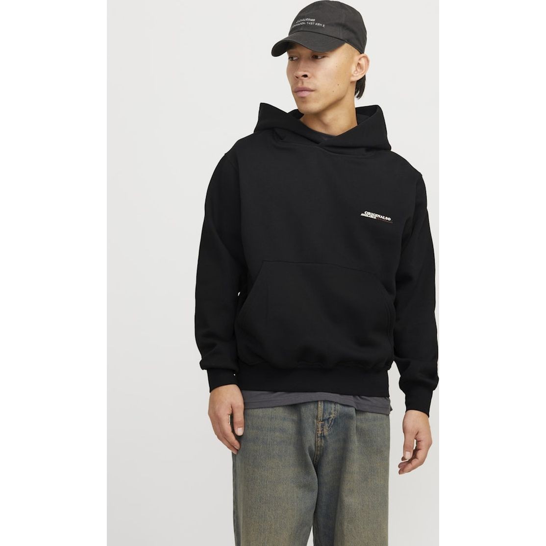 JACK & JONES Džemperis vyrams, Juoda, Islington back sweat hood 3
