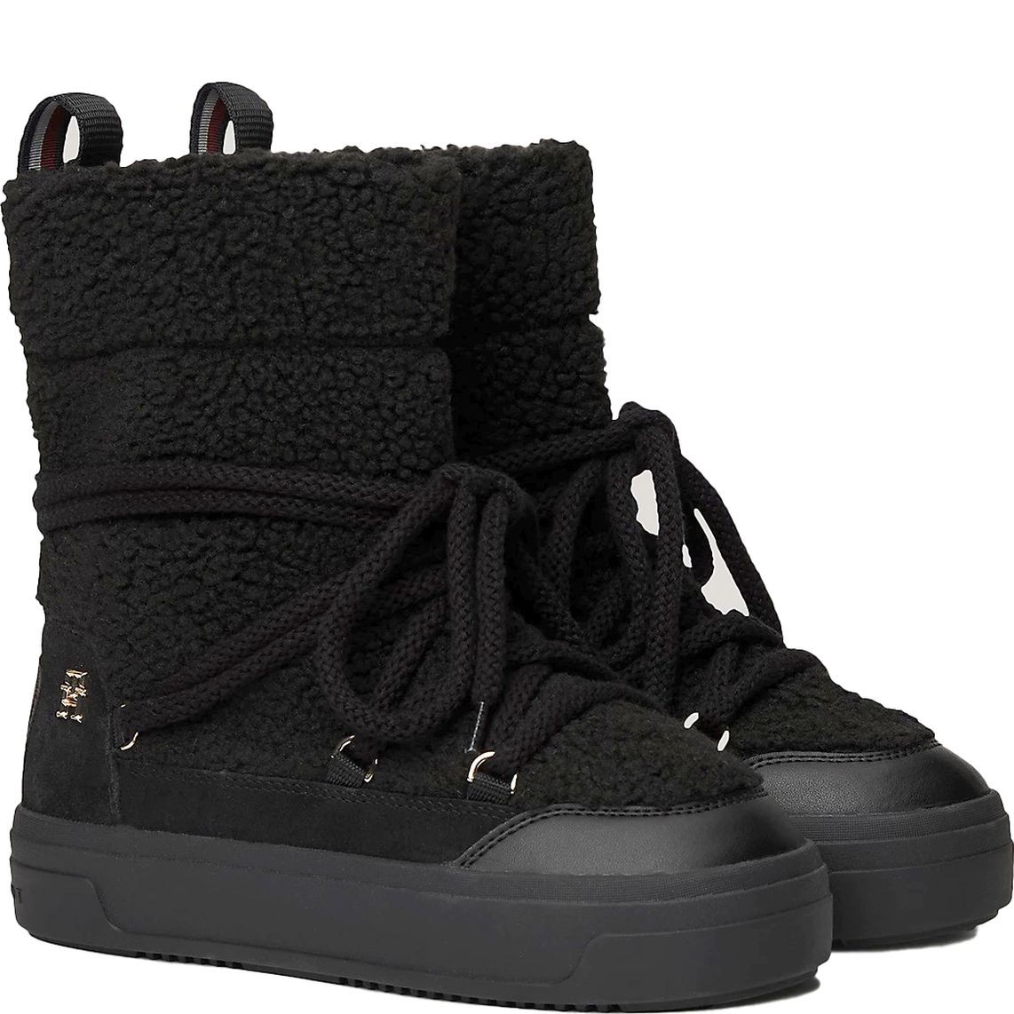 TOMMY HILFIGER Pašiltinti aulinukai moterims, Juoda, Real shearling snowboot 1