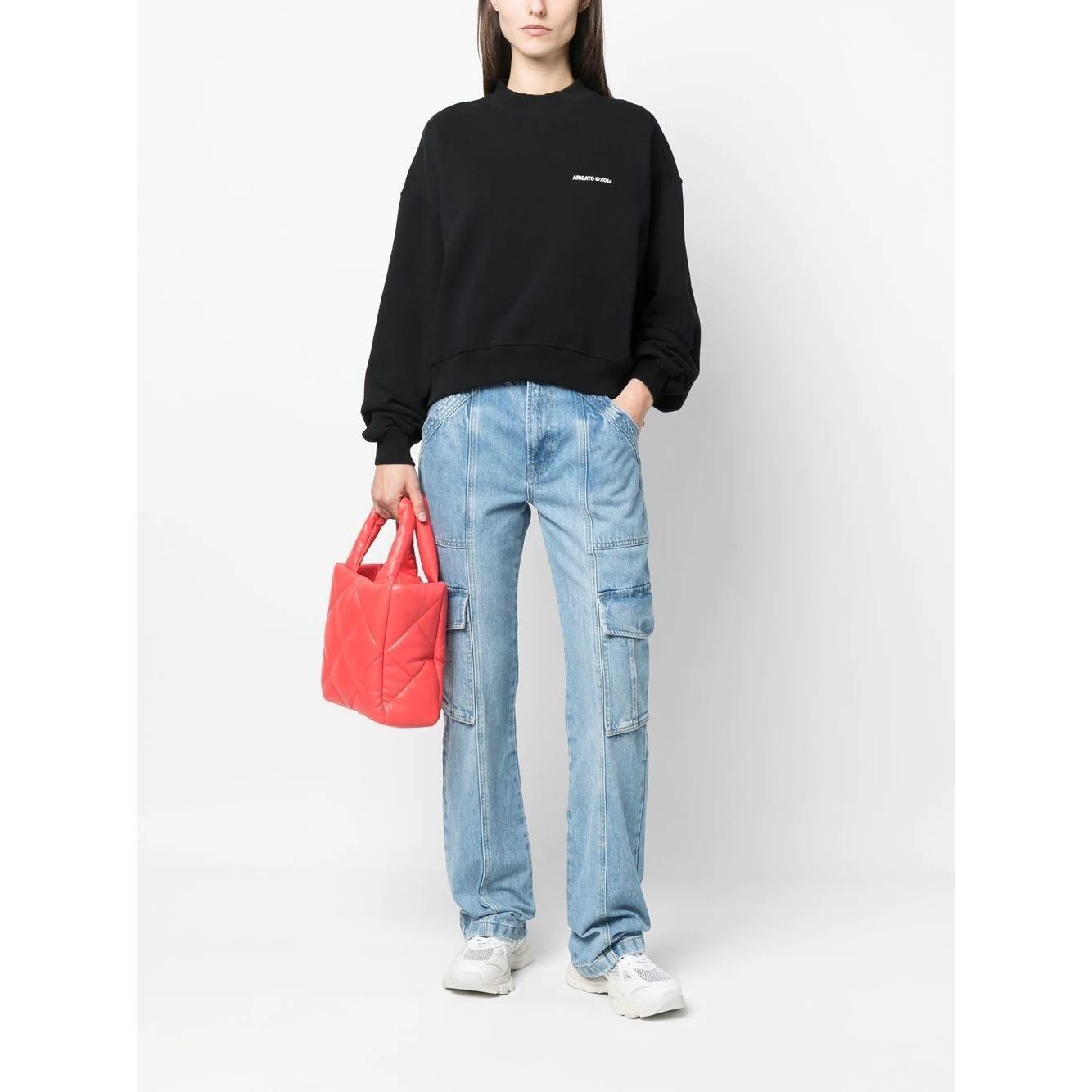 AXEL ARIGATO Sportinis nertinis moterims, Juoda, Monogram Sweatshirt 3