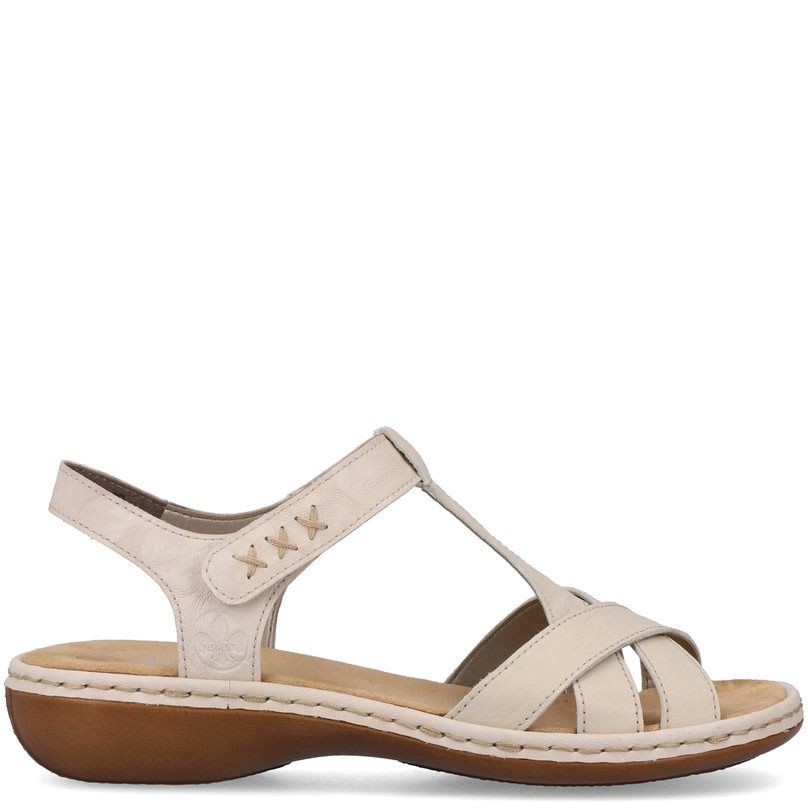 RIEKER Basutės moterims, Smėlio, SANDALS 2