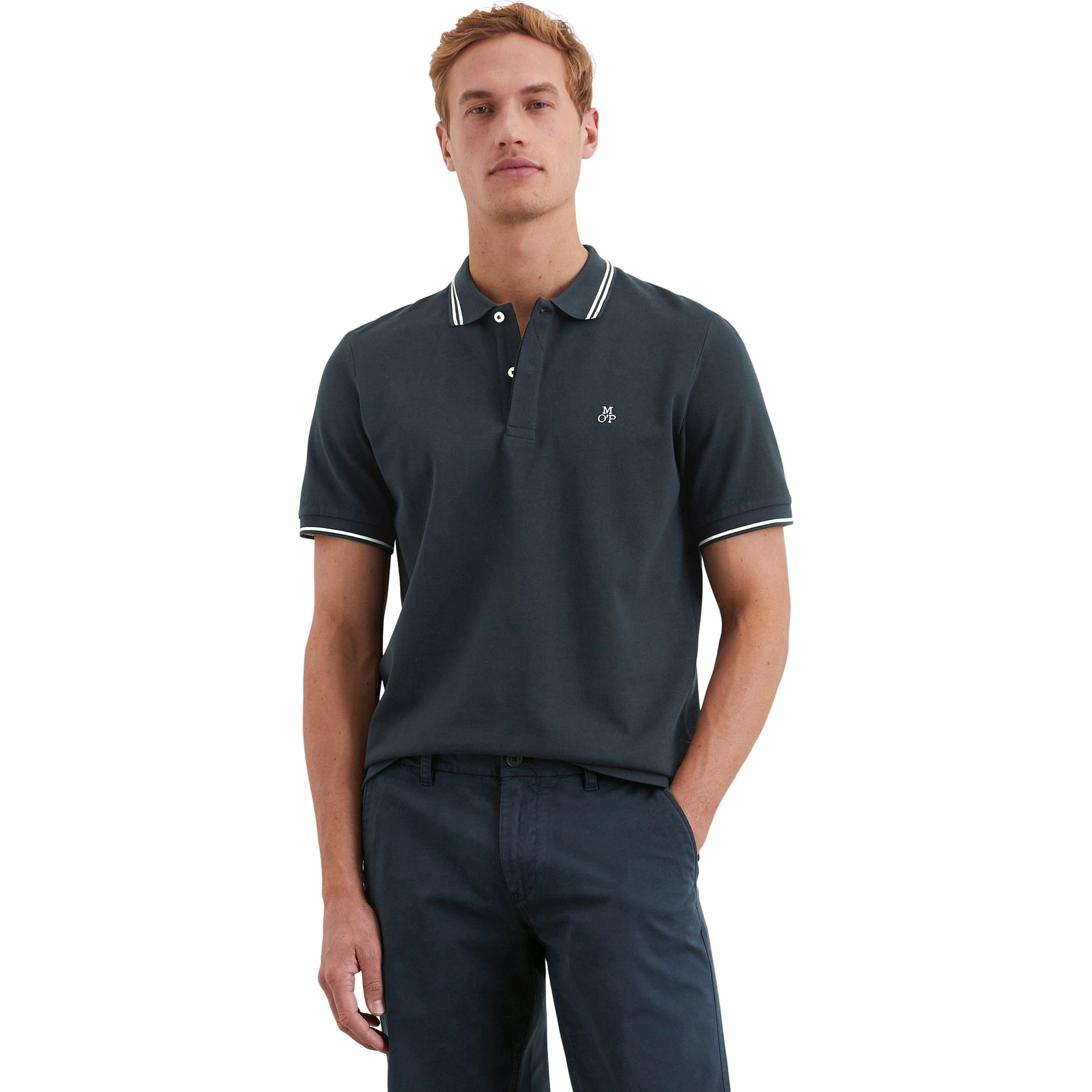 MARC O'POLO Polo marškiniai trumpos rank. vyrams, Mėlyna, Polo short 523223053054 2