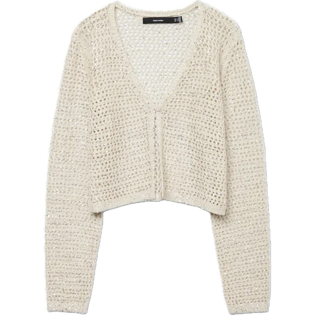 VERO MODA Kardiganas moterims, Baige, Leilani glitter short cardi 1