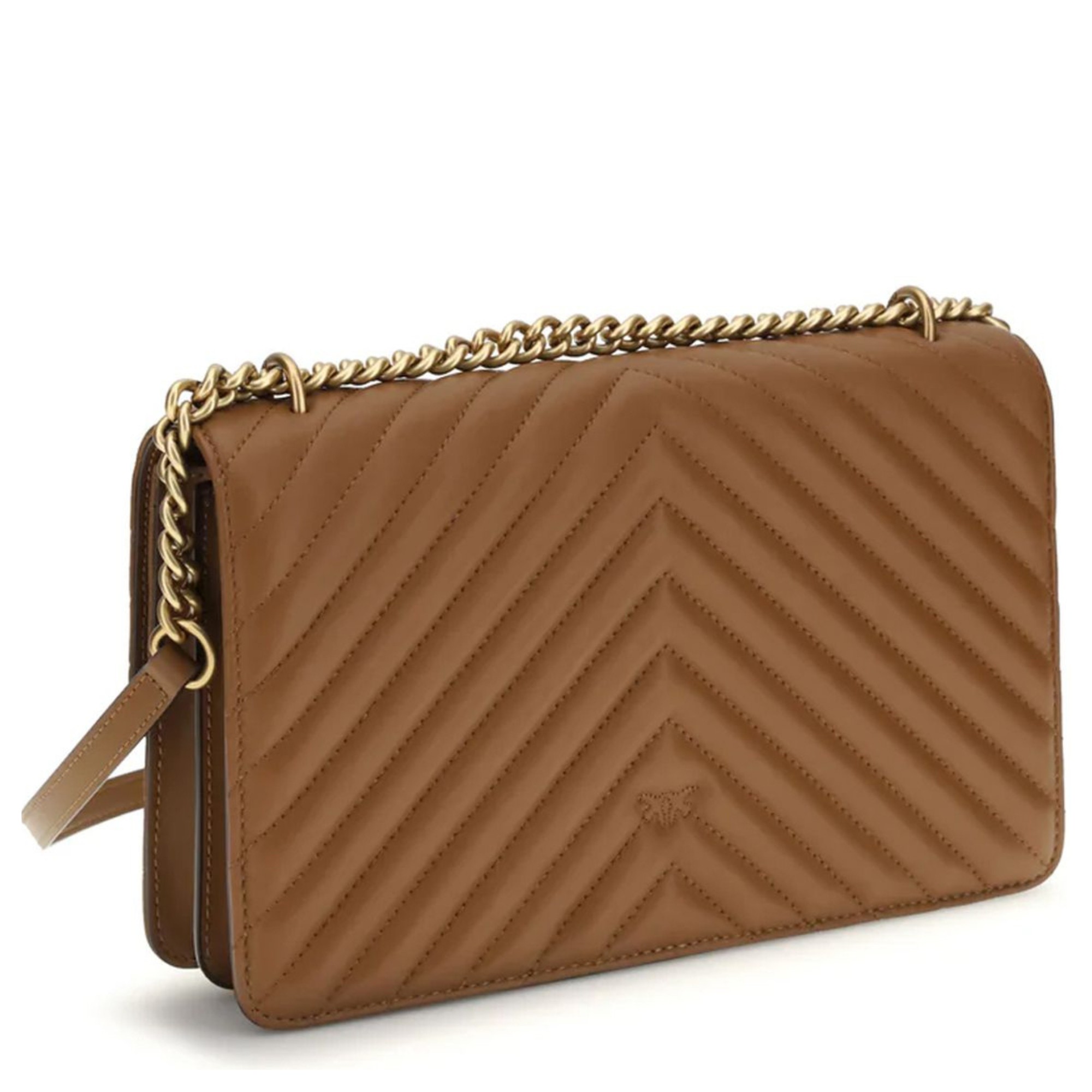 PINKO Rankinė per petį moterims, Ruda, Love one classic dc bag 3