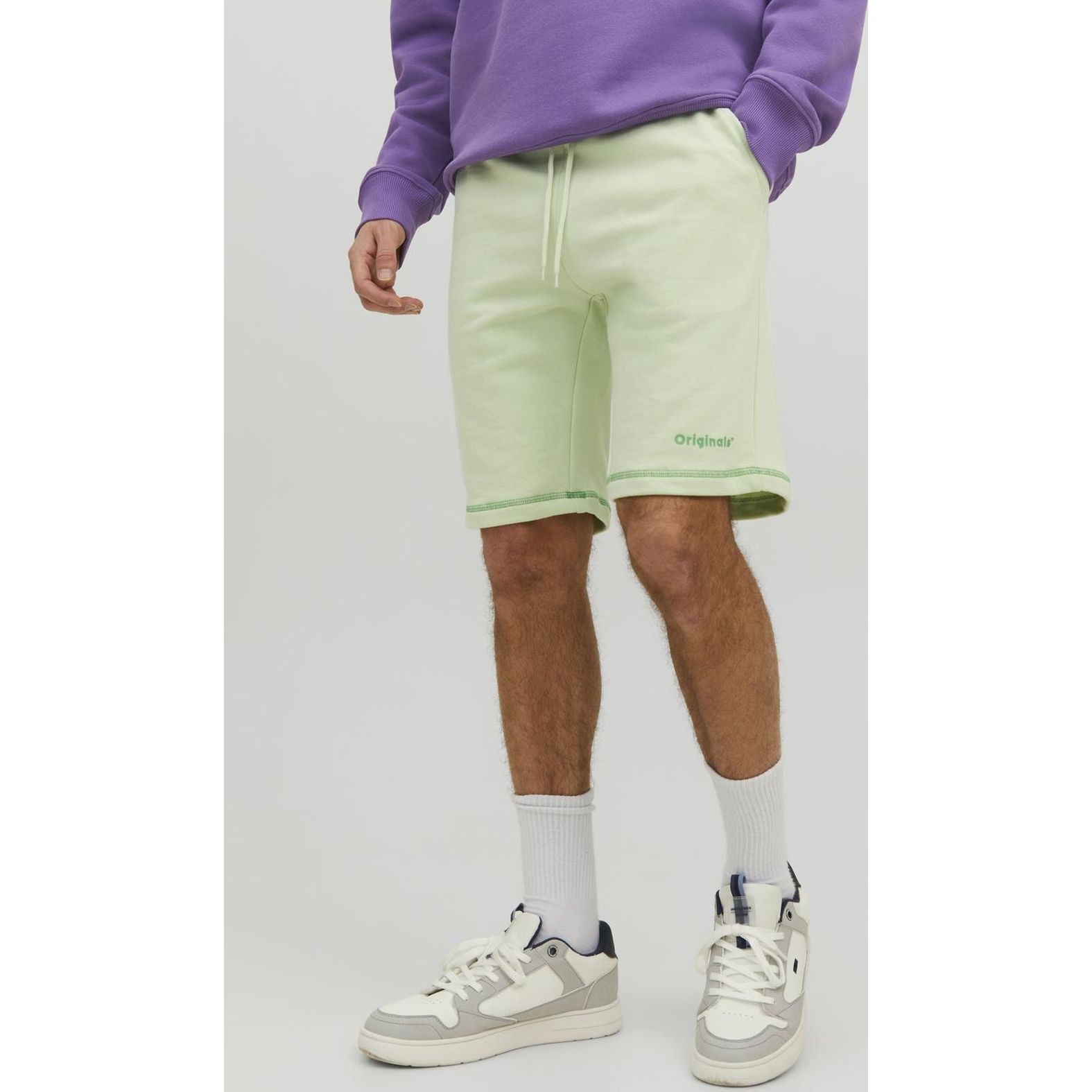 JACK & JONES Šortai vyrams, Žalia, JPSTFADED SWEAT 5