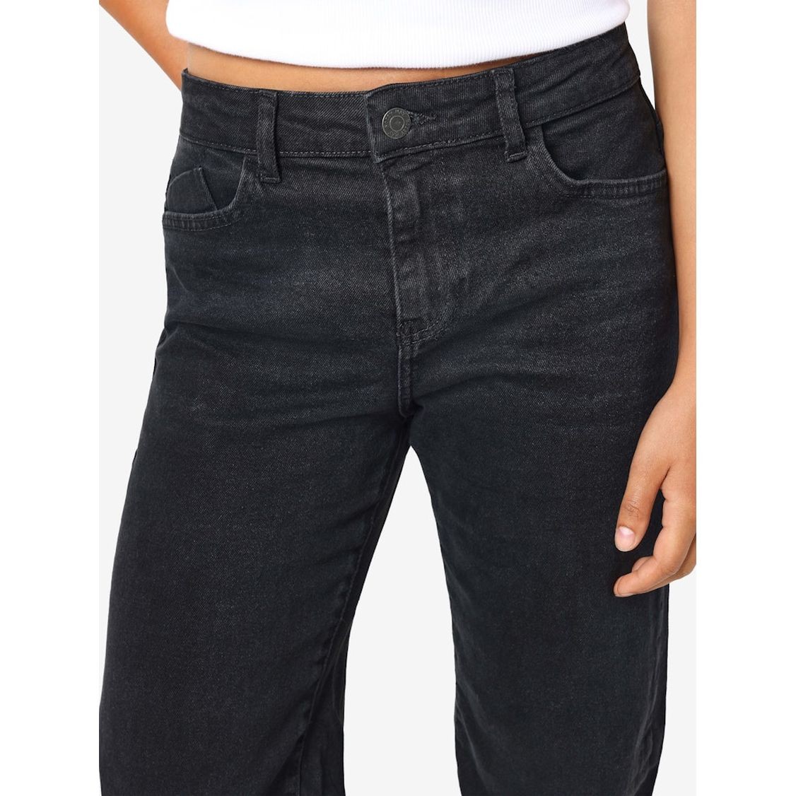 NOISY MAY Platūs džinsai moterims, Juoda, Yolanda wide jeans black 3