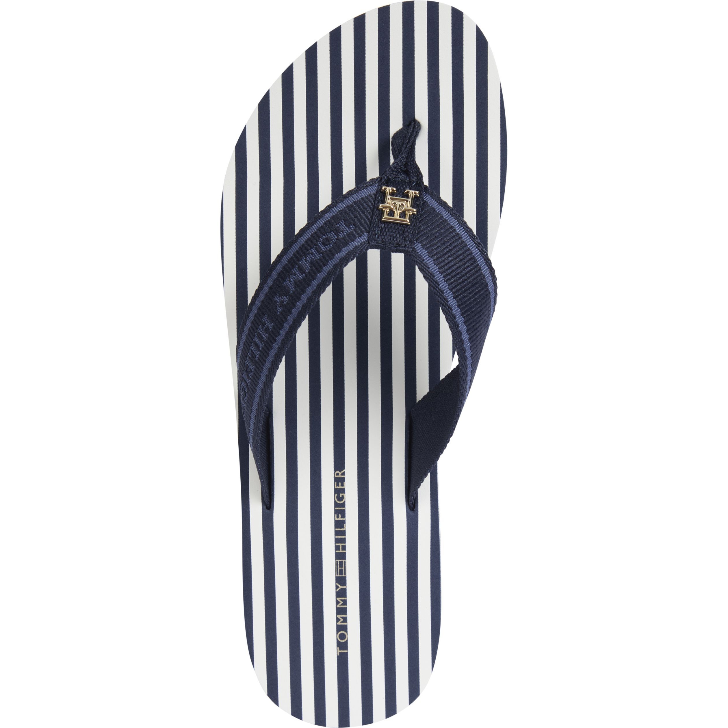 TOMMY HILFIGER Pliažo šlepetės per pirštą moterims, Mėlyna, Stripes beach sandal 3