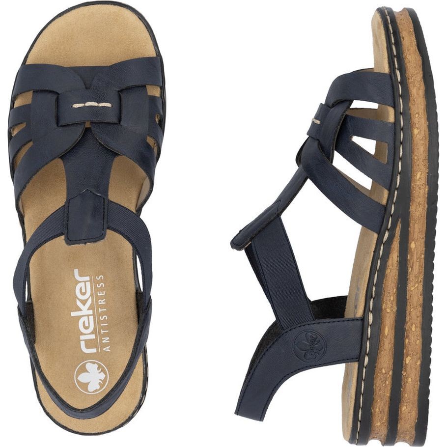 RIEKER Basutės moterims, Mėlyna, Sandals 8