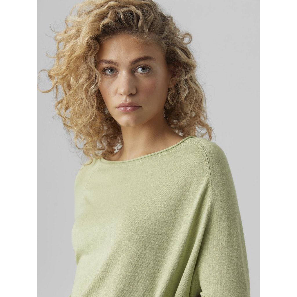 VERO MODA Megztinis moterims, Žalia, VMNELLIE GLORY 3/4 BO 5