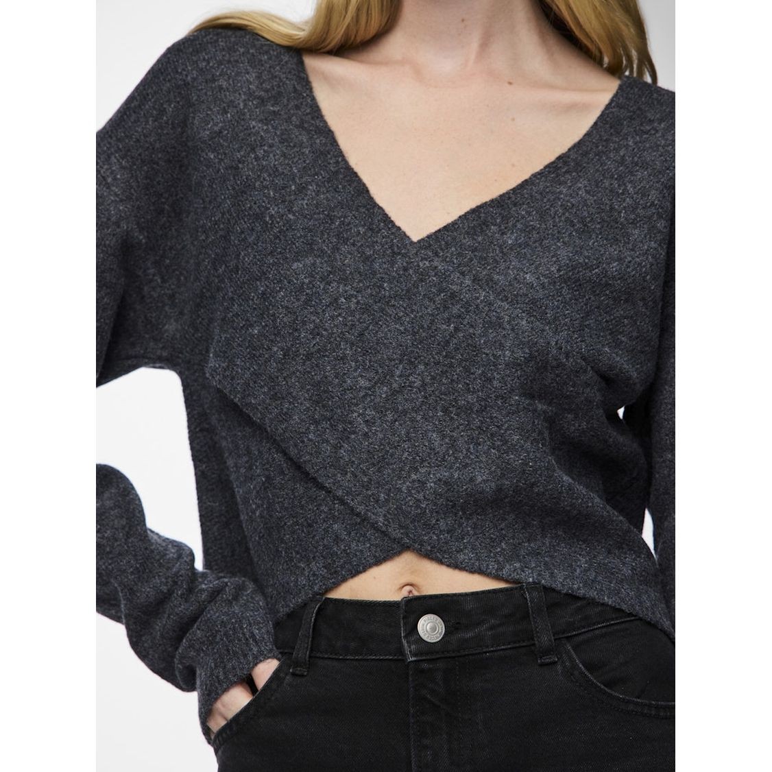 PIECES Megztinis moterims, Mėlyna, Nanu rev drape knit 5