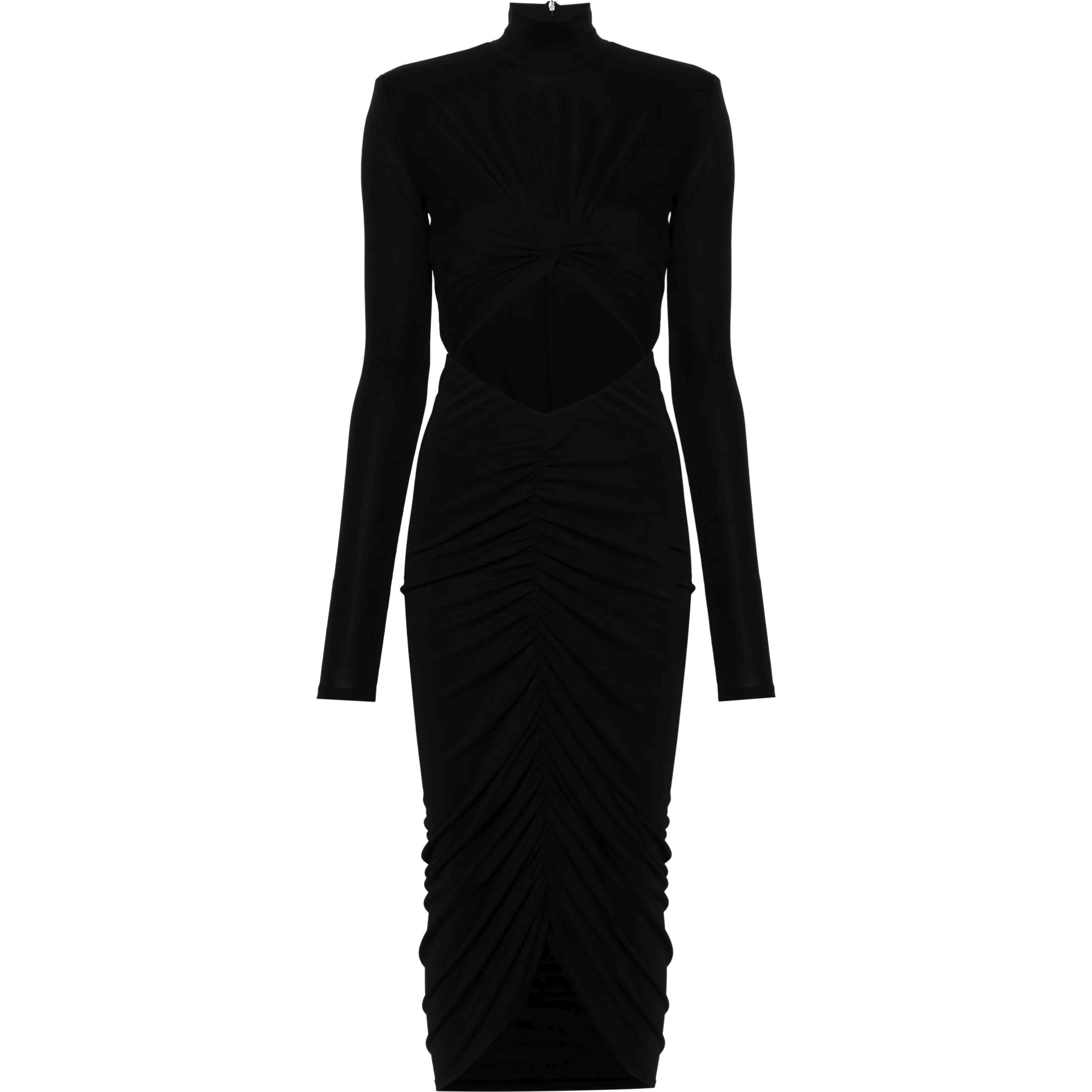 THE ANDAMANE Midi suknelė moterims, Juoda, Kim  cut out midi dress