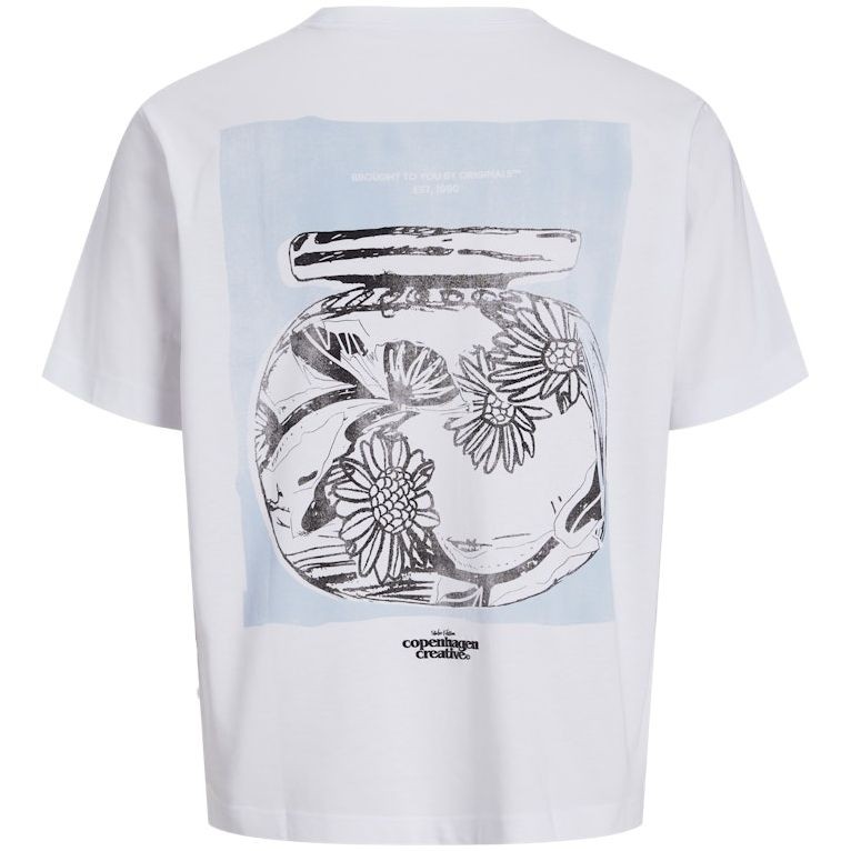 JACK & JONES Marškinėliai vyrams, Balta, Paros abstract tee 2