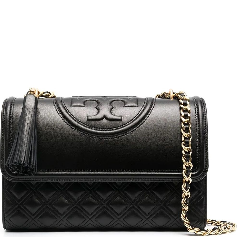 TORY BURCH Rankinė per petį moterims, Juoda, Fleming shoulder bag 1