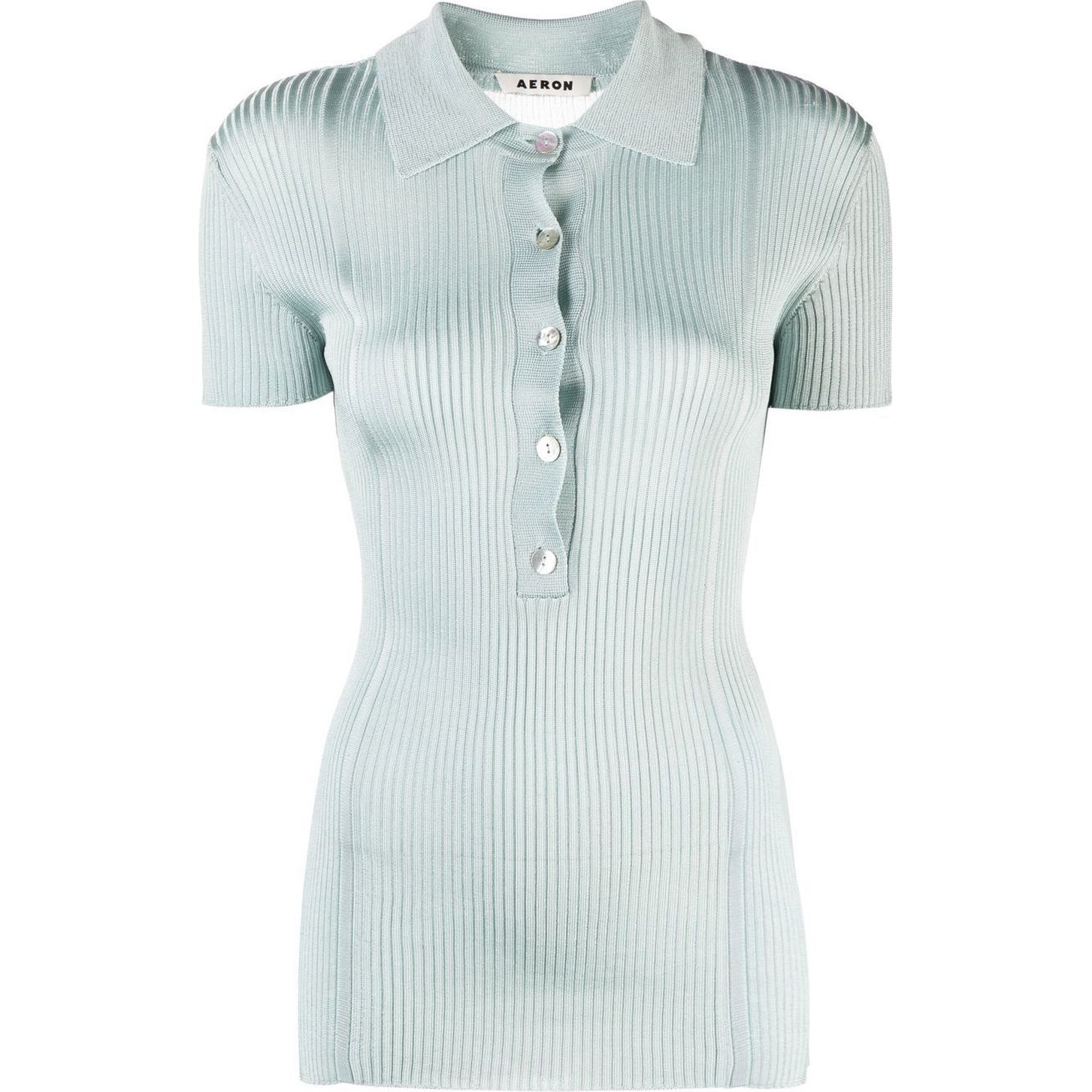 AERON Polo marškiniai trumpos rank. moterims, Mėlyna, Ribbed short sleeve polo top