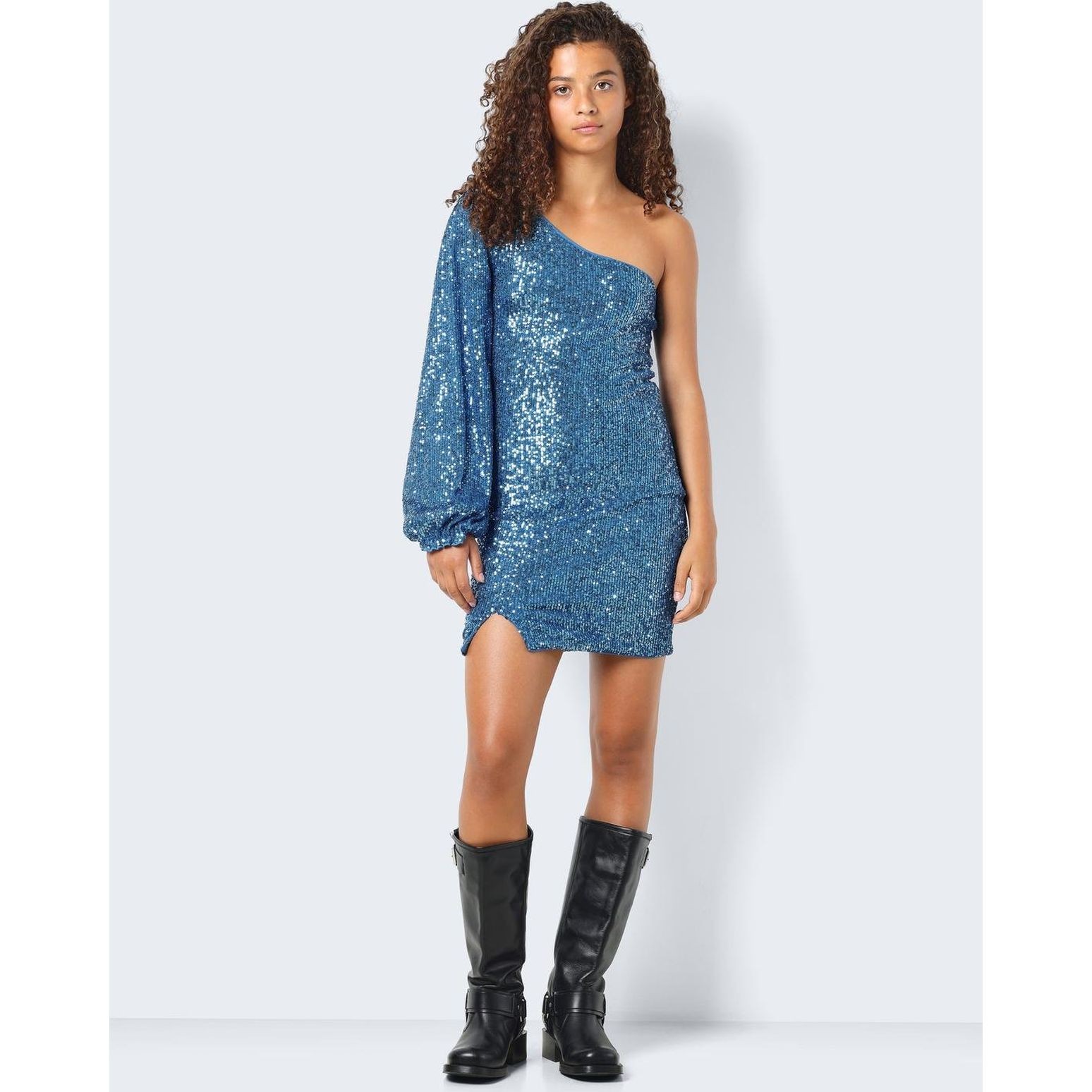 NOISY MAY Mini suknelė moterims, Mėlyna, NMSCARLETT L/S O 2