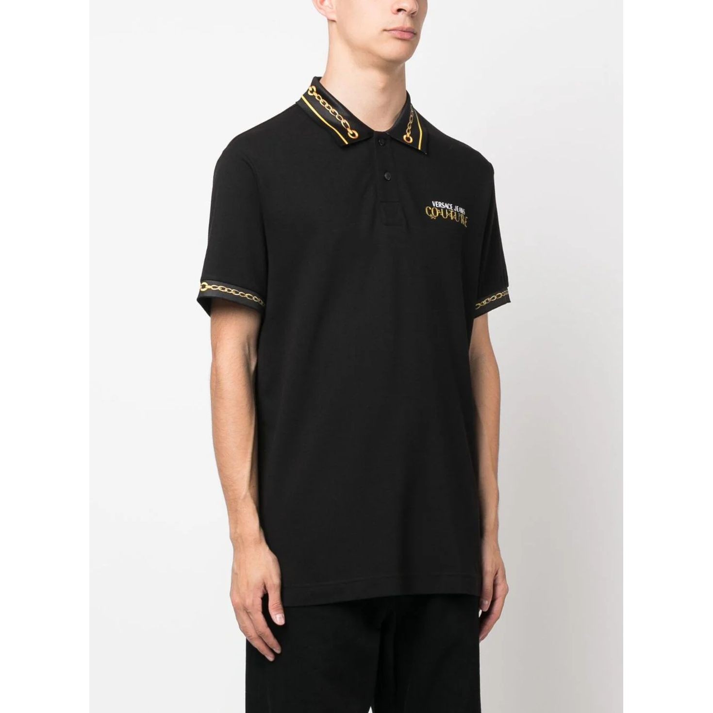 VERSACE JEANS CUTURE Polo marškiniai trumpos rank. vyrams, Juoda, Polo t-shirt 3