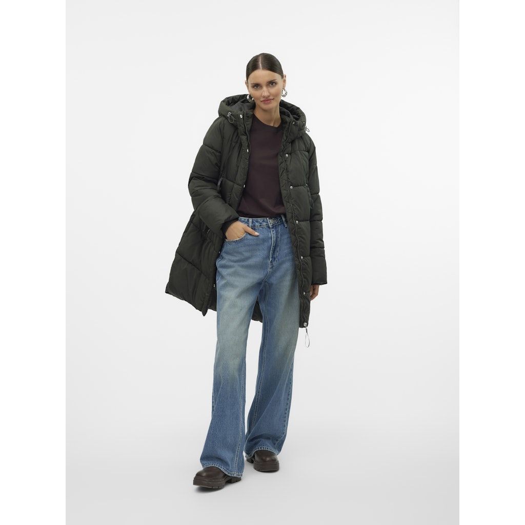 VERO MODA Pūkinis paltas moterims, Chaki, Nova coat boo 5