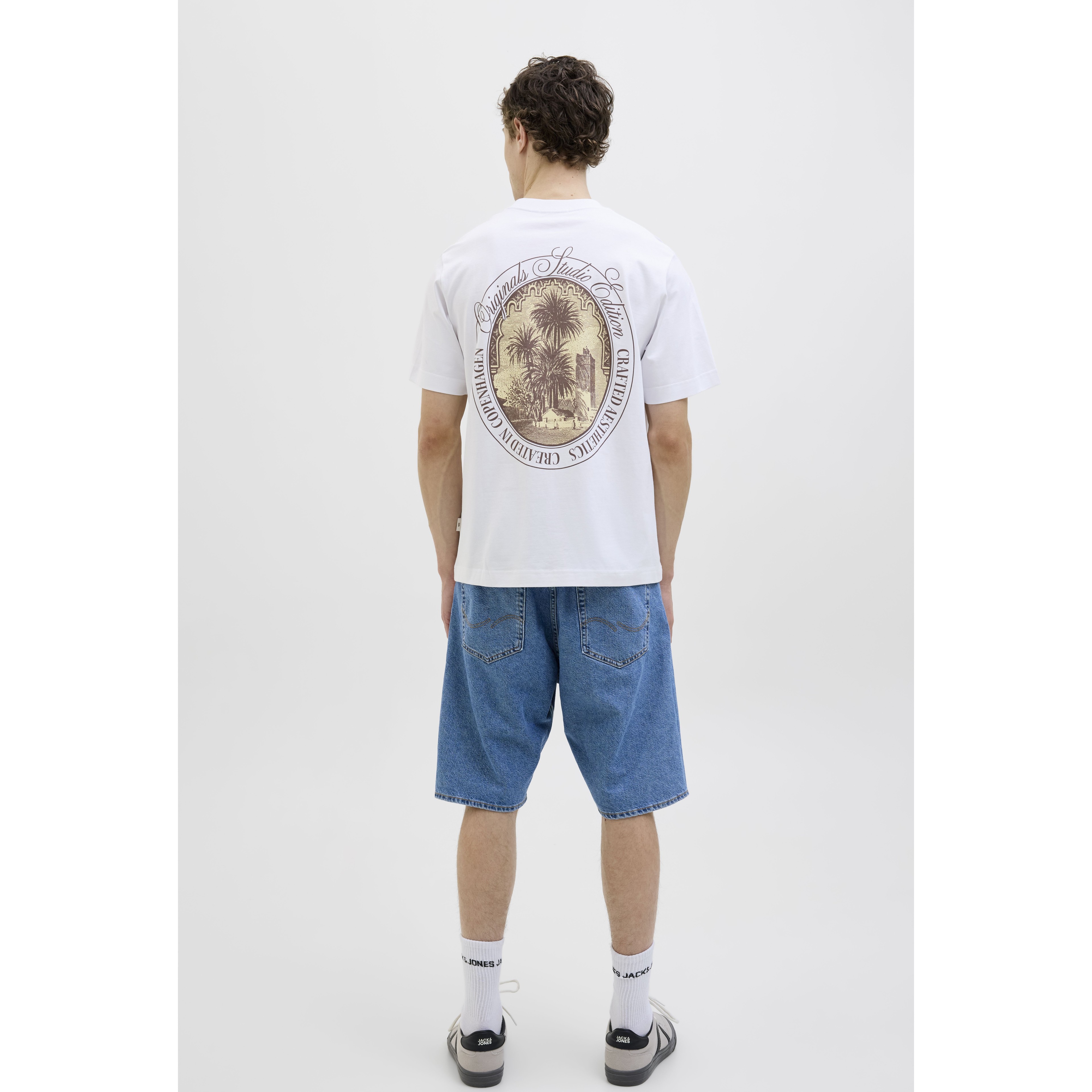 JACK & JONES Marškinėliai vyrams, Balta, Hydra back tee 4