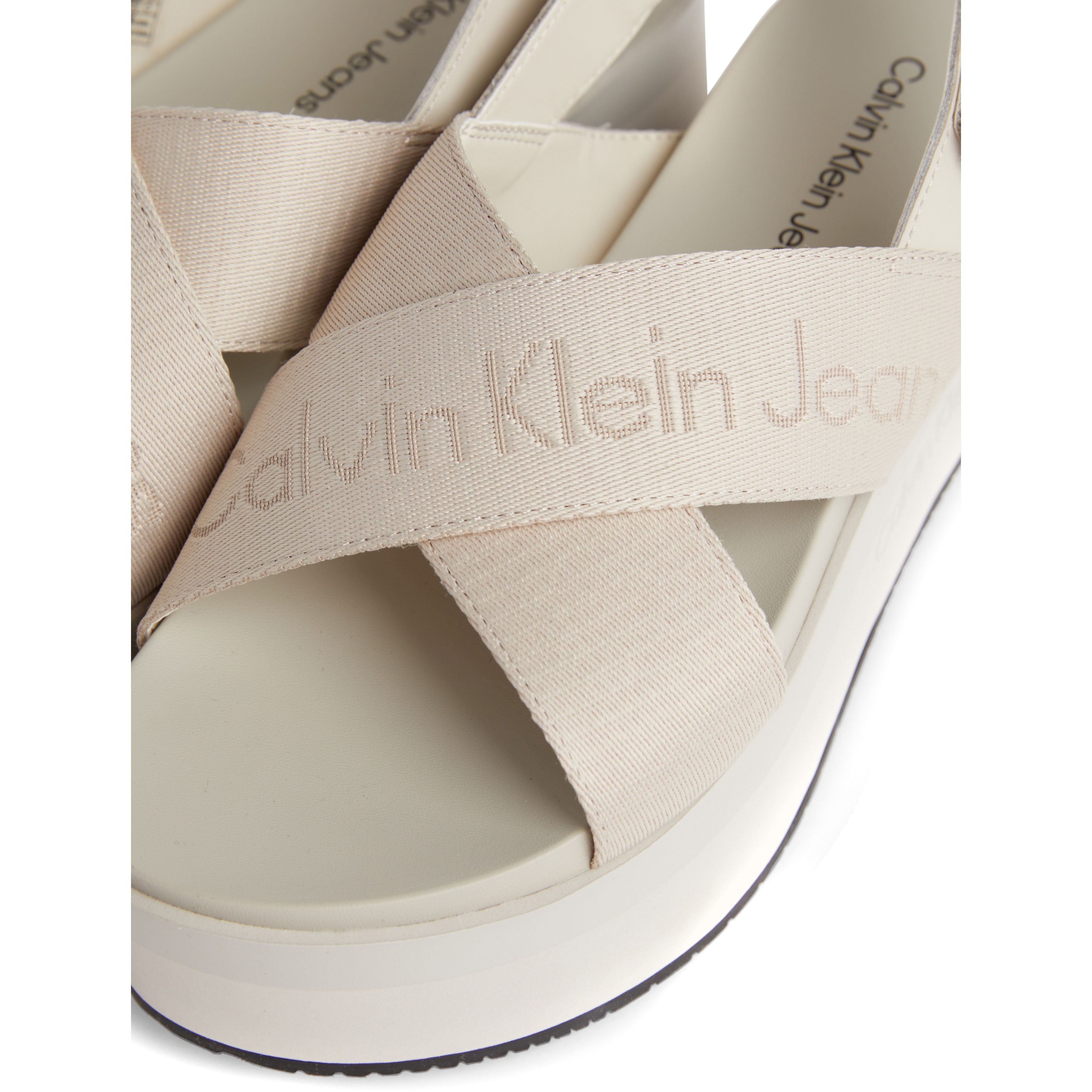 CALVIN KLEIN JEANS Basutės moterims, Smėlio, Flatform sandal sling 5
