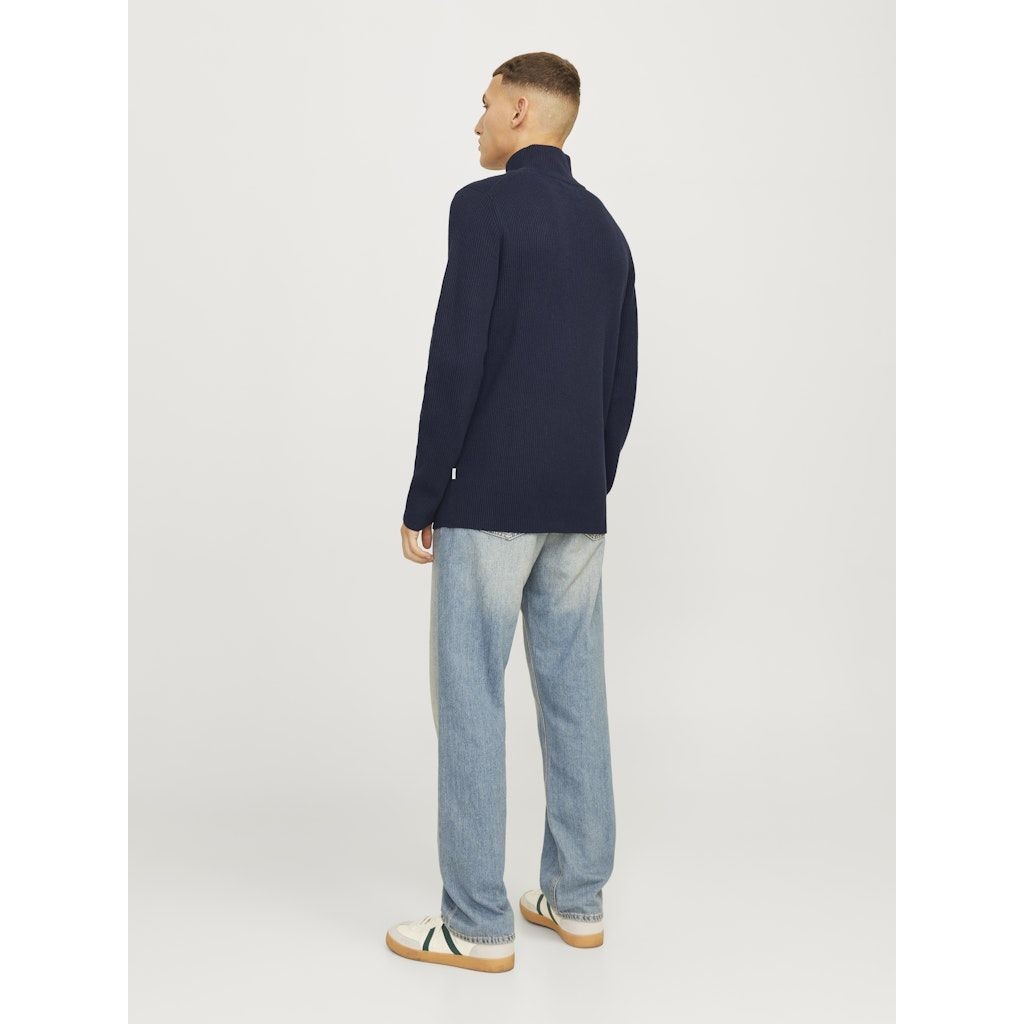 JACK & JONES Megztinis vyrams, Mėlyna, Perfect knit half zip 6