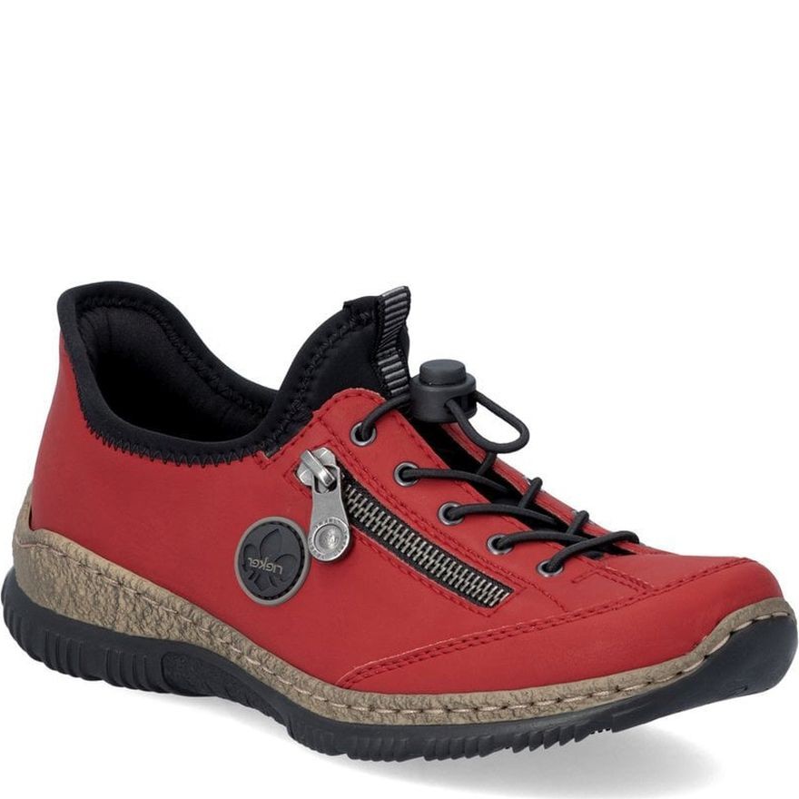RIEKER Laisvalaikio bateliai moterims, Raudona, Ladies shoes 1
