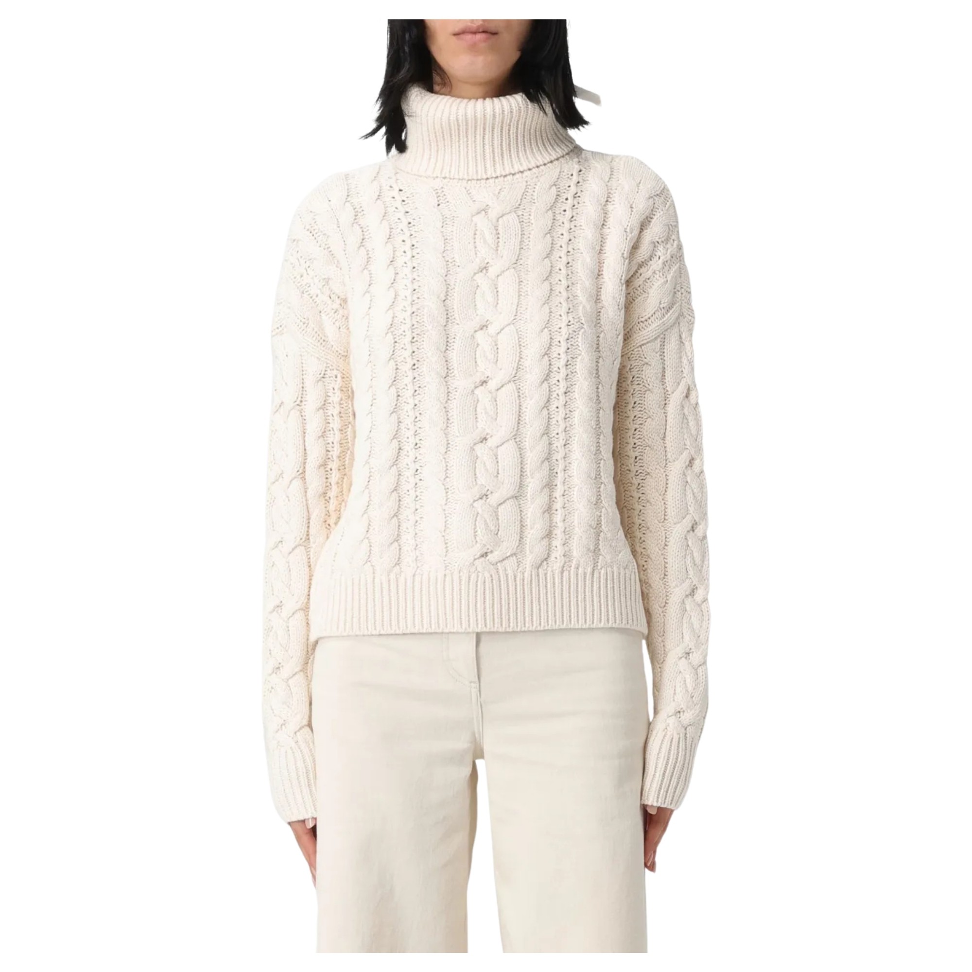 LAUREN RALPH LAUREN Megztinis moterims, Balta, Furqan long sleeve pullover 1