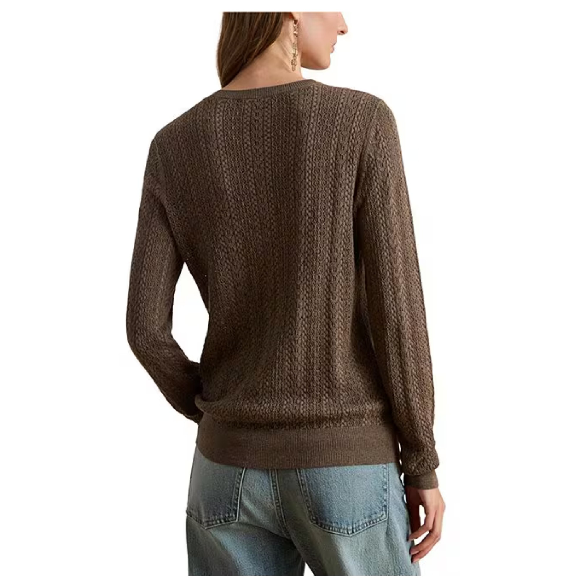 LAUREN RALPH LAUREN Megztinis moterims, Smėlio, Shavonne long sleeve pullover 2