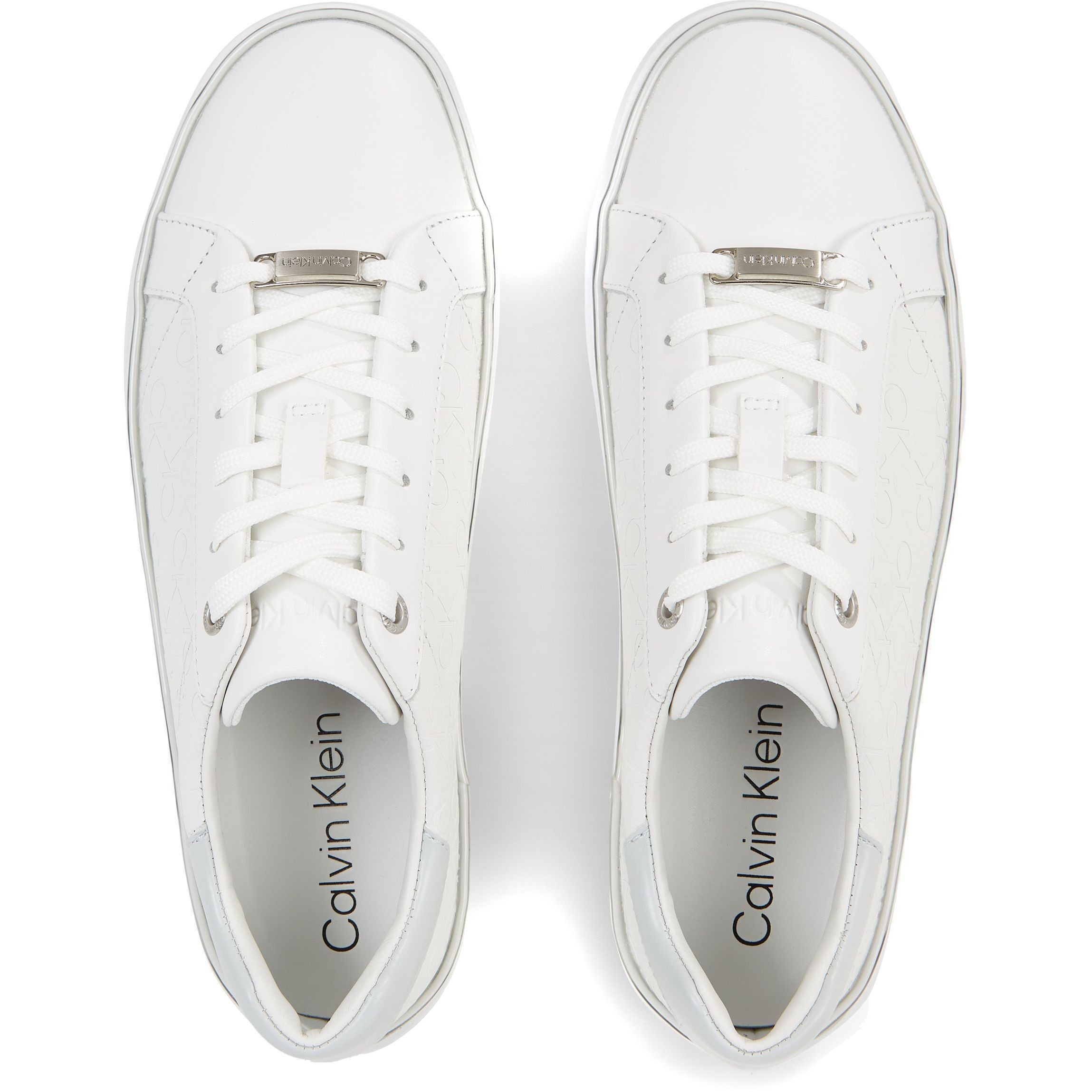 CALVIN KLEIN Laisvalaikio bateliai moterims, Balta, Flatform lace up mix leisure 4