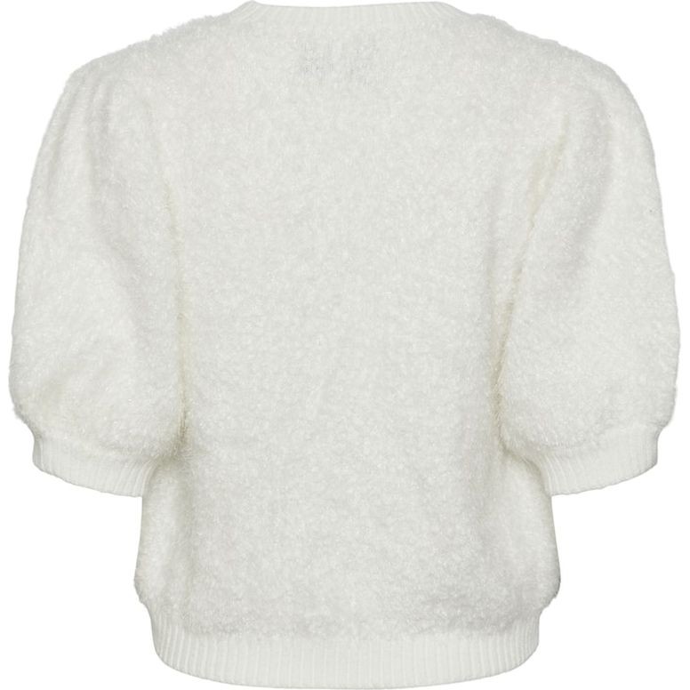 PIECES Megzta palaidinė moterims, Balta, Fee o-neck knit 2