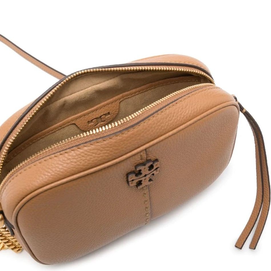 TORY BURCH Rankinė per petį moterims, Ruda, Mcgraw camera bag 4