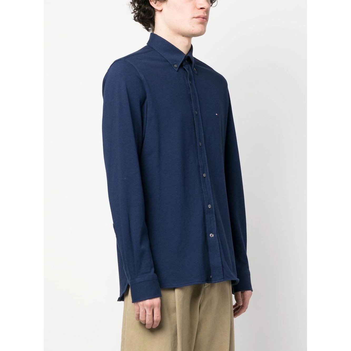 TOMMY HILFIGER Marškiniai ilgomis rankovėmis vyrams, Mėlyna, Garment dyed pique rf shirt 3